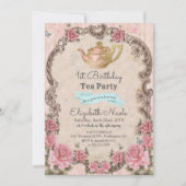 ANY AGE -  Bloementhee Verjaardagsuitnodiging Kaart (Voorkant)