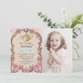 ANY AGE -  Bloementhee Verjaardagsuitnodiging Kaart (Staand voorkant)