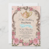 ANY AGE -  Bloementhee Verjaardagsuitnodiging Kaart (Voorkant)