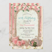 ANY AGE -  Bloementhee Verjaardagsuitnodiging Kaart (Voorkant / Achterkant)