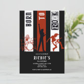 Any Age Born to Rock & Roll Rocker Verjaardagsfees Kaart (Staand voorkant)