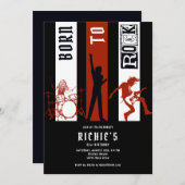 Any Age Born to Rock & Roll Rocker Verjaardagsfees Kaart (Voorkant / Achterkant)