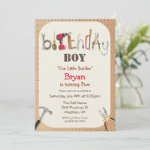 ANY AGE - Boy Builder Tool Verjaardag uitnodiging (Staand voorkant)