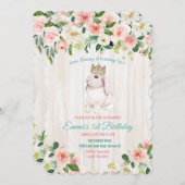 ANY AGE - Bunny Floral Verjaardag Uitnodiging (Voorkant / Achterkant)