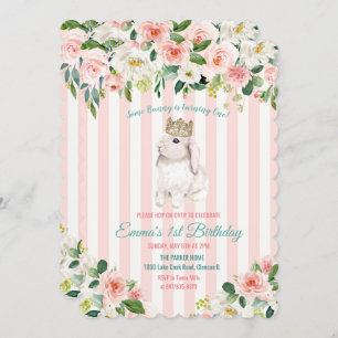 ANY AGE - Bunny Waterverf Verjaardagsuitnodiging Kaart