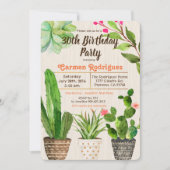 ANY AGE - Cactus Succulent Verjaardag Uitnodiging (Voorkant)