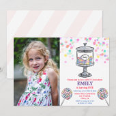 ANY AGE - Candy Jar Sweet Verjaardag uitnodiging (Voorkant / Achterkant)