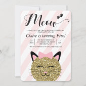 ANY AGE - Cat Kitten Meow Verjaardagsuitnodiging Kaart (Voorkant)