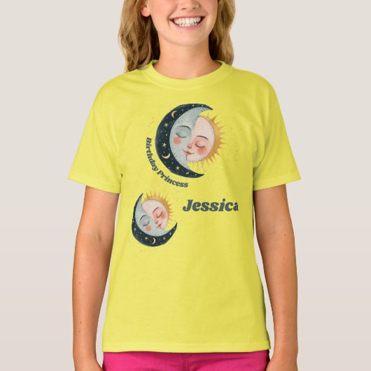 Any Age  Celestial Pyjama Verjaardag Geel T-shirt (Voorkant)