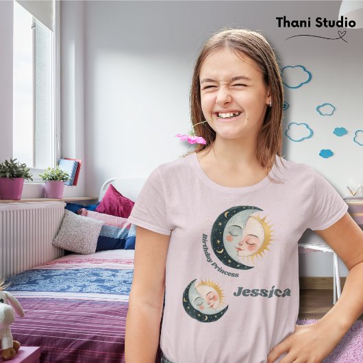 Any Age Celestial Pyjama Verjaardag Roze T-shirt