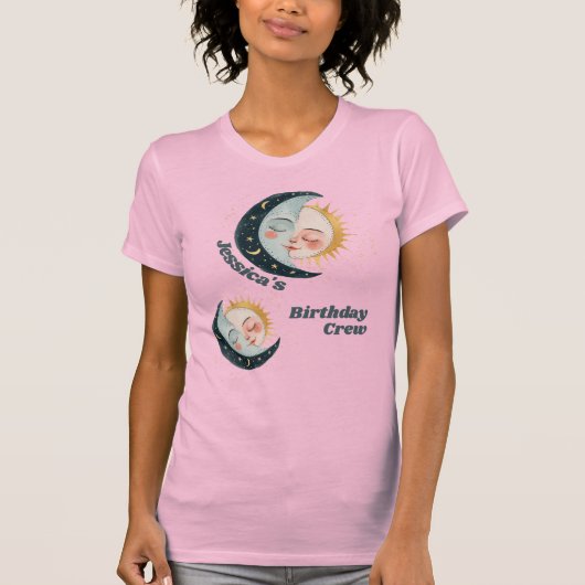Any Age  Celestial Pyjama Verjaardag Roze T-shirt (Voorkant)