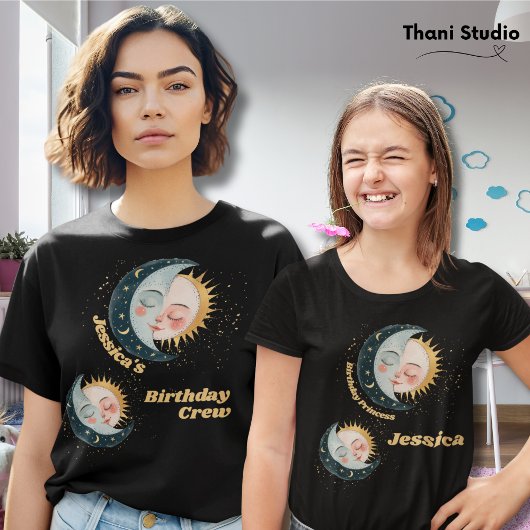 Any Age Celestial Pyjama Verjaardag Zwart T-shirt