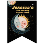 Any Age Celestial Pyjama Verjaardag Zwart Vlaggetjes (Eerste vlag)