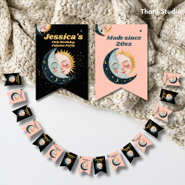 Any Age Celestial Pyjama Verjaardag Zwart Vlaggetjes