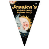 Any Age Celestial Pyjama Verjaardag Zwart Vlaggetjes (Eerste vlag)