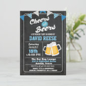 ANY AGE - Cheers and Beers Uitnodiging tot pensioe (Staand voorkant)