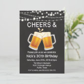 ANY AGE - Cheers & Beers Verjaardagsuitnodiging Kaart (Staand voorkant)