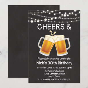 ANY AGE - Cheers & Beers Verjaardagsuitnodiging Kaart