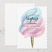 ANY AGE / COLOR - Katoenen Snoep Verjaardagsuitnod Kaart (Voorkant / Achterkant)