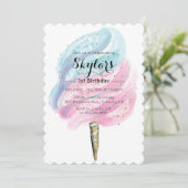 ANY AGE / COLOR - Katoenen Snoep Verjaardagsuitnod Kaart (Staand voorkant)