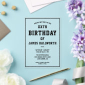 ANY AGE Cool Verjaardag Uitnodiging | Zwart en hel (Insitu (Huwelijk))