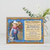 ANY AGE - Cowboy Verjaardag Foto uitnodiging (Staand voorkant)