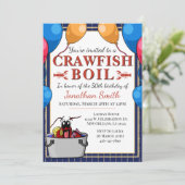 Any Age Crawfish Boil Verjaardagsfeestje Kaart (Staand voorkant)