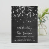 ANY AGE - Diamond Chalkboard Verjaardag uitnodigin Kaart (Staand voorkant)