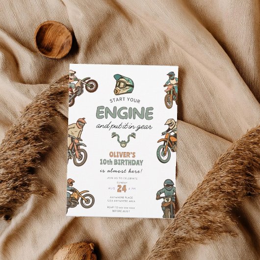 Any age Dirt bike boy birthday Kaart
