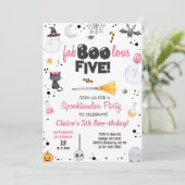 ANY AGE fa-boo-lous Halloween girl boo-thday. Kaart (Staand voorkant)