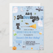 ANY AGE fa-boo-lous Halloween jongen boo-verjaarda Kaart (Voorkant / Achterkant)