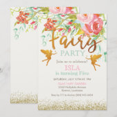 ANY AGE - Fairy Party Birthday Invitation Kaart (Voorkant / Achterkant)