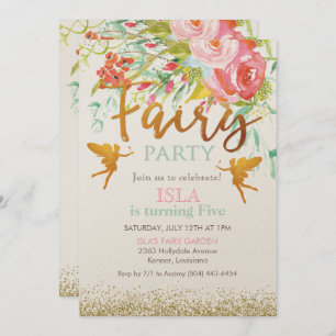 ANY AGE - Fairy Party Birthday Invitation Kaart