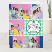 Any Age Feminine Green 7 Fotocollage Verjaardag Kaart (Voorkant)