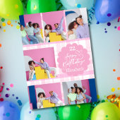Any Age Feminine Pink 7 Fotocollage Verjaardag