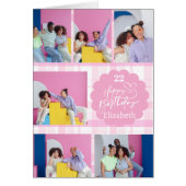 Any Age Feminine Pink 7 Fotocollage Verjaardag (Voorkant)