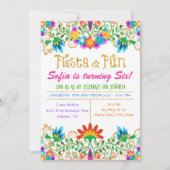 ANY AGE - Fiesta Floral Glitter Verjaardag Kaart (Voorkant)