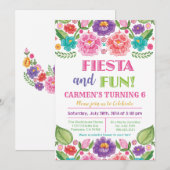 ANY AGE - Fiesta Floral Verjaardag uitnodiging (Voorkant / Achterkant)