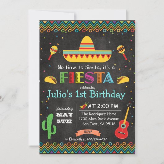 ANY AGE - Fiesta Mexicaanse Verjaardagskalk Uitnod Kaart (Voorkant)