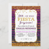 ANY AGE - Fiesta Verjaardag Glitter uitnodiging (Voorkant)