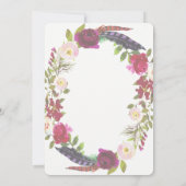 ANY AGE - Floral Bourgondië Verjaardag uitnodiging (Achterkant)