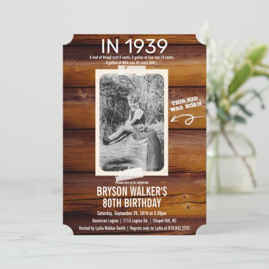 ANY AGE -  foto Verjaardagsuitnodiging Kaart (Staand voorkant)