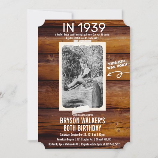 ANY AGE -  foto Verjaardagsuitnodiging Kaart (Voorkant)