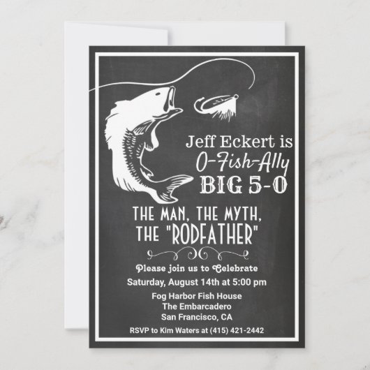 ANY AGE - Geviste Verjaardag Chalkboard Invitation Kaart (Voorkant)