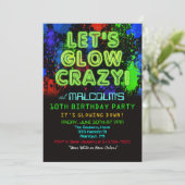 ANY AGE - Glow Party Uitnodiging voor verjaardag (Staand voorkant)