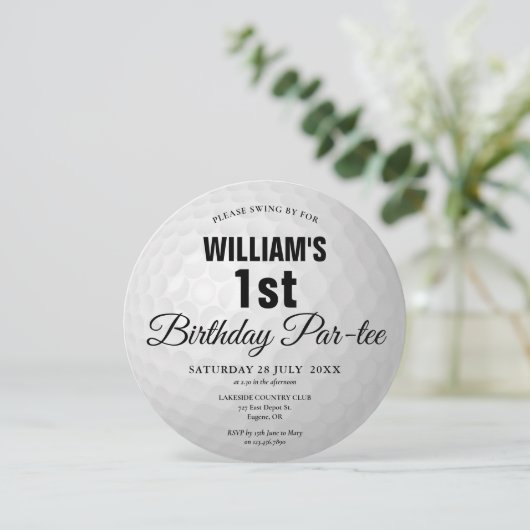 Any Age Golf Verjaardagsfeestje Golf Ball Kaart (Staand voorkant)