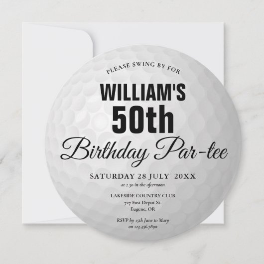 Any Age Golf Verjaardagsfeestje Golf Ball Kaart (Voorkant)