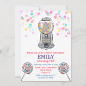 ANY AGE - Gumball Snoep Sweet Verjaardagsuitnodigi Kaart (Voorkant)