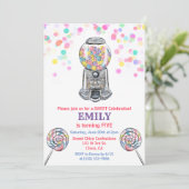 ANY AGE - Gumball Snoep Sweet Verjaardagsuitnodigi Kaart (Staand voorkant)