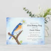 Any Age Happy April Birthday with Bluebird Kaart (Staand voorkant)